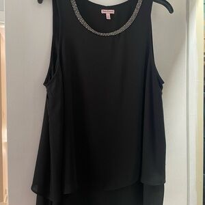 Juicy Couture Black Sleeveless Tank with Rhinestone Neckline